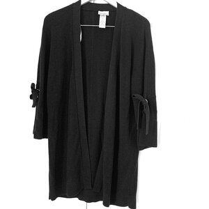 TOMMY BAHAMA Woman Knit Sweater Cardigan Duster Black